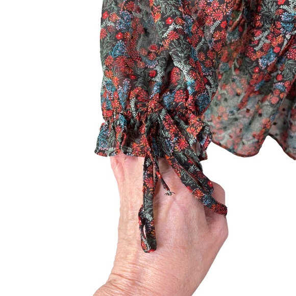 Matilda Jane Flowy Peasant Coral Blouse Tunic size Large - Picture 6 of 9